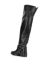 schwarze Overknee Stiefel aus Leder von RED Valentino