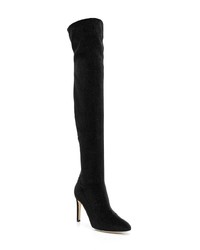 schwarze Overknee Stiefel aus Samt von Giuseppe Zanotti Design