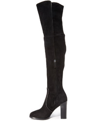 schwarze Overknee Stiefel aus Samt von Michael Kors