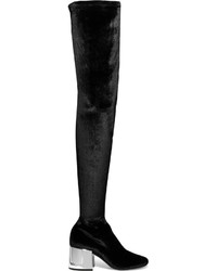 schwarze Overknee Stiefel aus Samt von MM6 MAISON MARGIELA