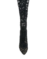 schwarze Overknee Stiefel aus Segeltuch von Dolce & Gabbana