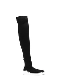 schwarze Overknee Stiefel aus Segeltuch von Givenchy