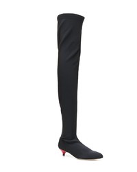 schwarze Overknee Stiefel aus Segeltuch von Gia Couture