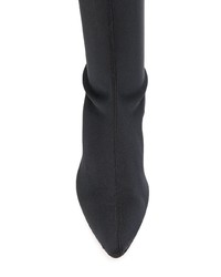 schwarze Overknee Stiefel aus Segeltuch von Gia Couture