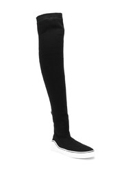 schwarze Overknee Stiefel aus Segeltuch von Givenchy