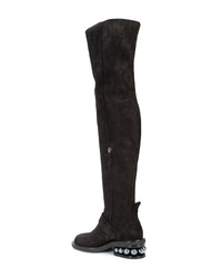 schwarze Overknee Stiefel aus Wildleder von Nicholas Kirkwood