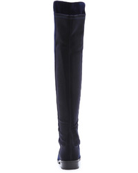 schwarze Overknee Stiefel aus Wildleder von Stuart Weitzman