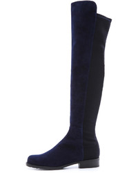 schwarze Overknee Stiefel aus Wildleder von Stuart Weitzman