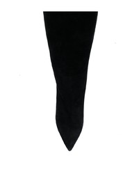schwarze Overknee Stiefel aus Wildleder von Saint Laurent