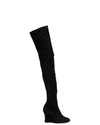 schwarze Overknee Stiefel aus Wildleder von Alchimia Di Ballin
