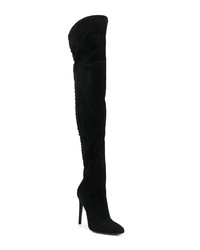 schwarze Overknee Stiefel aus Wildleder von Giuseppe Zanotti Design