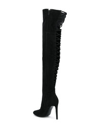 schwarze Overknee Stiefel aus Wildleder von Giuseppe Zanotti Design