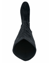 schwarze Overknee Stiefel aus Wildleder von Andrea Conti