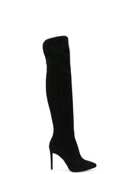 schwarze Overknee Stiefel aus Wildleder von Anna F.