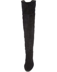 schwarze Overknee Stiefel aus Wildleder von Rag & Bone