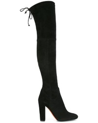 schwarze Overknee Stiefel aus Wildleder von Baldinini