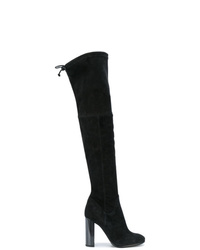 schwarze Overknee Stiefel aus Wildleder von Baldinini