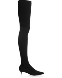 schwarze Overknee Stiefel aus Wildleder von Balenciaga