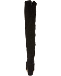 schwarze Overknee Stiefel aus Wildleder von Diane von Furstenberg