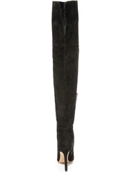 schwarze Overknee Stiefel aus Wildleder von Sam Edelman