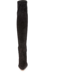 schwarze Overknee Stiefel aus Wildleder von Rachel Zoe