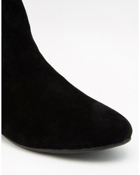 schwarze Overknee Stiefel aus Wildleder von Daisy Street