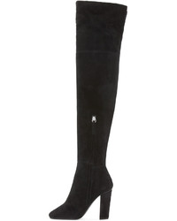 schwarze Overknee Stiefel aus Wildleder von Giuseppe Zanotti