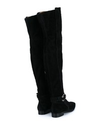 schwarze Overknee Stiefel aus Wildleder von Gucci