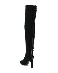 schwarze Overknee Stiefel aus Wildleder von Laurence Dacade