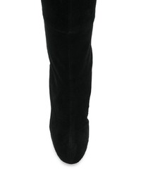 schwarze Overknee Stiefel aus Wildleder von Laurence Dacade