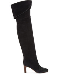 schwarze Overknee Stiefel aus Wildleder von Chloé