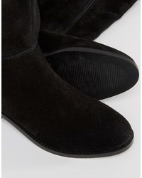 schwarze Overknee Stiefel aus Wildleder von Asos