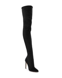 schwarze Overknee Stiefel aus Wildleder von Giuseppe Zanotti Design