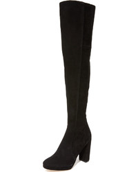 schwarze Overknee Stiefel aus Wildleder von Diane von Furstenberg