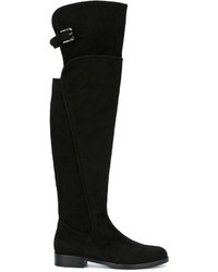 schwarze Overknee Stiefel aus Wildleder von Dolce & Gabbana