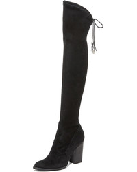 schwarze Overknee Stiefel aus Wildleder von Dolce Vita