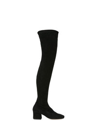 schwarze Overknee Stiefel aus Wildleder von Dorateymur