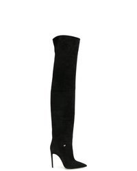 schwarze Overknee Stiefel aus Wildleder von Dsquared2