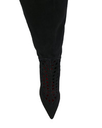 schwarze Overknee Stiefel aus Wildleder von Jean-Michel Cazabat