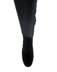 schwarze Overknee Stiefel aus Wildleder von Aquazzura