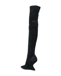 schwarze Overknee Stiefel aus Wildleder von Salvatore Ferragamo