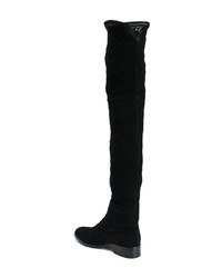 schwarze Overknee Stiefel aus Wildleder von Parallèle
