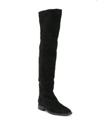 schwarze Overknee Stiefel aus Wildleder von Senso