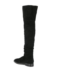 schwarze Overknee Stiefel aus Wildleder von Senso