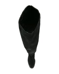 schwarze Overknee Stiefel aus Wildleder von Senso