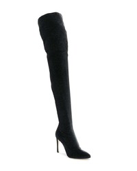 schwarze Overknee Stiefel aus Wildleder von Giuseppe Zanotti Design