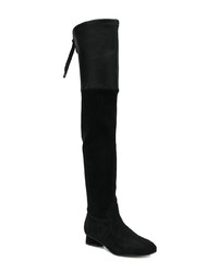 schwarze Overknee Stiefel aus Wildleder von Stuart Weitzman