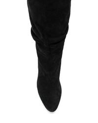 schwarze Overknee Stiefel aus Wildleder von Högl