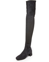 schwarze Overknee Stiefel aus Wildleder von Jeffrey Campbell