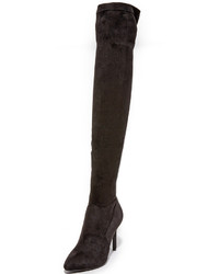 schwarze Overknee Stiefel aus Wildleder von Joie